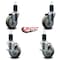 Service Caster 4'' Gray Poly Wheel Swivel 1-5/8'' Expanding Stem Caster Set 2 Brakes, 4PK SCC-EX20S414-PPUB-2-TLB-2-158 - alternate 5